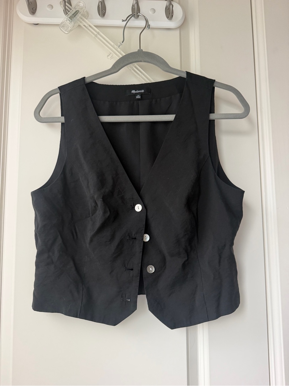 Madewell Black V-Neck Tailored Vest